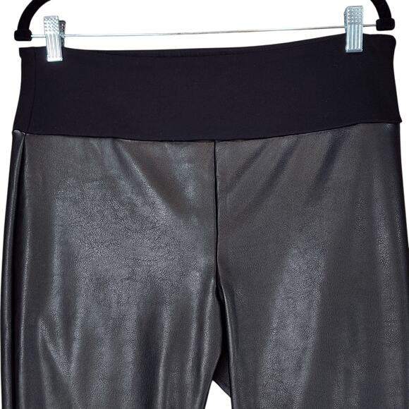 SPANX Assets Faux Leather Leggings sz 1X Women Black Stretch Comfort 20258R READ - Picture 9 of 12